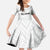 New Zealand Rangatira Custom Family Matching Short Sleeve Bodycon Dress and Hawaiian Shirt All White Niho Taniwha Maori Tribal