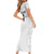 New Zealand Rangatira Custom Family Matching Short Sleeve Bodycon Dress and Hawaiian Shirt All White Niho Taniwha Maori Tribal
