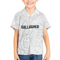 New Zealand Rangatira Custom Hawaiian Shirt All White Niho Taniwha Maori Tribal