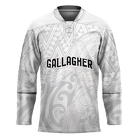 New Zealand Rangatira Custom Hockey Jersey All White Niho Taniwha Maori Tribal - Polynesian Pride