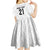 New Zealand Rangatira Custom Kid Short Sleeve Dress All White Niho Taniwha Maori Tribal