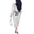 New Zealand Rangatira Custom Off The Shoulder Long Sleeve Dress All White Niho Taniwha Maori Tribal