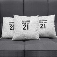 New Zealand Rangatira Custom Pillow Cover All White Niho Taniwha Maori Tribal - Polynesian Pride