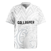 New Zealand Rangatira Custom Rugby Jersey All White Niho Taniwha Maori Tribal