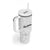 New Zealand Rangatira Custom Tumbler With Handle All White Niho Taniwha Maori Tribal