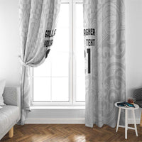 New Zealand Rangatira Custom Window Curtain All White Niho Taniwha Maori Tribal