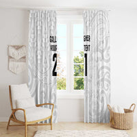 New Zealand Rangatira Custom Window Curtain All White Niho Taniwha Maori Tribal