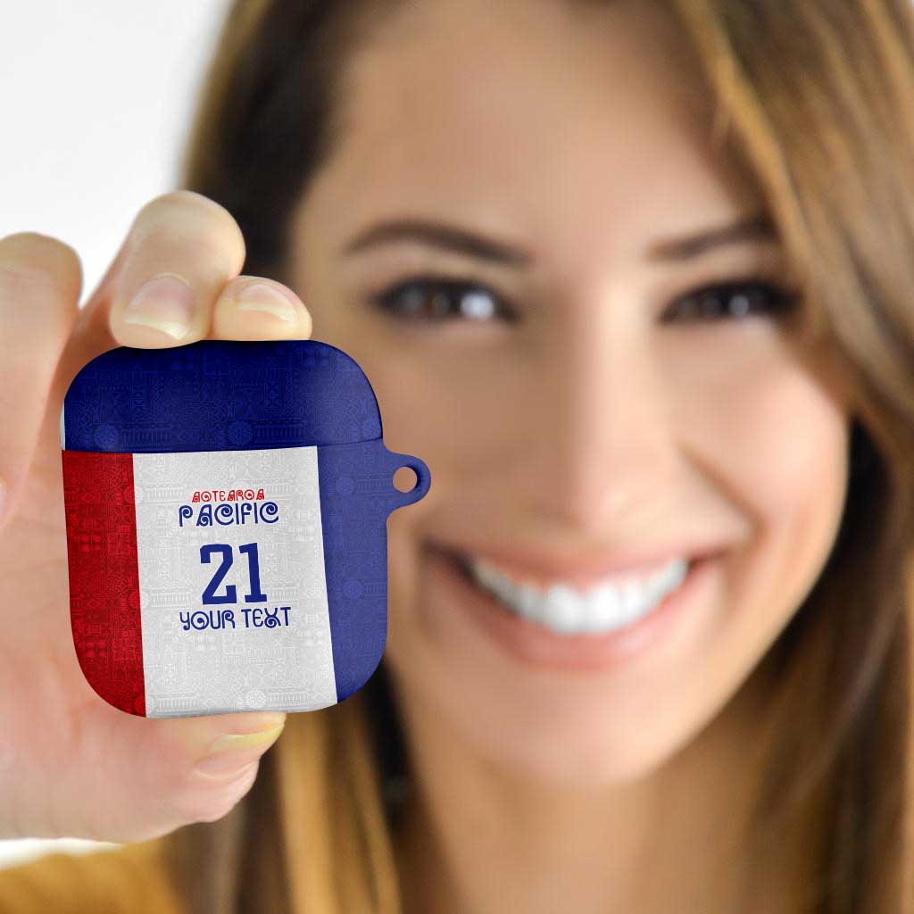 New Zealand Rugby Pacific Personalised AirPods Case Maori Style Tribal Tapa Pattern - Polynesian Pride