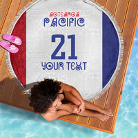 New Zealand Rugby Pacific Personalised Beach Blanket Maori Style Tribal Tapa Pattern