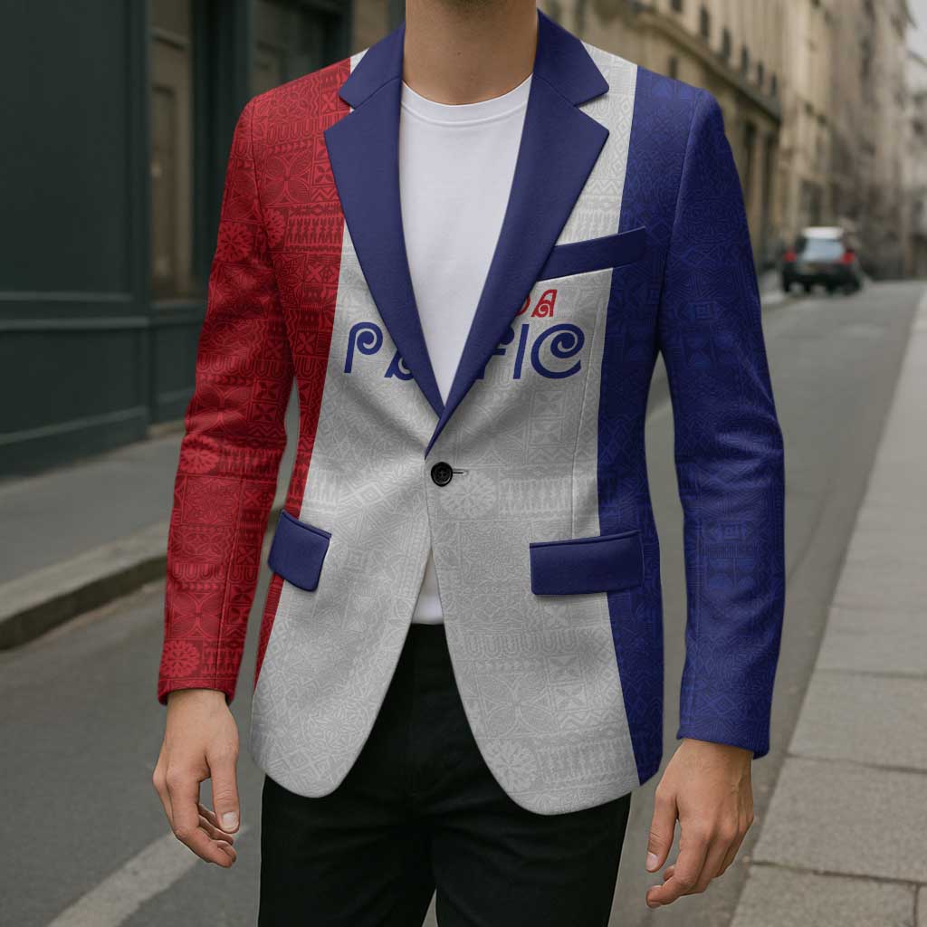 New Zealand Rugby Pacific Personalised Blazer Maori Style Tribal Tapa Pattern - Polynesian Pride