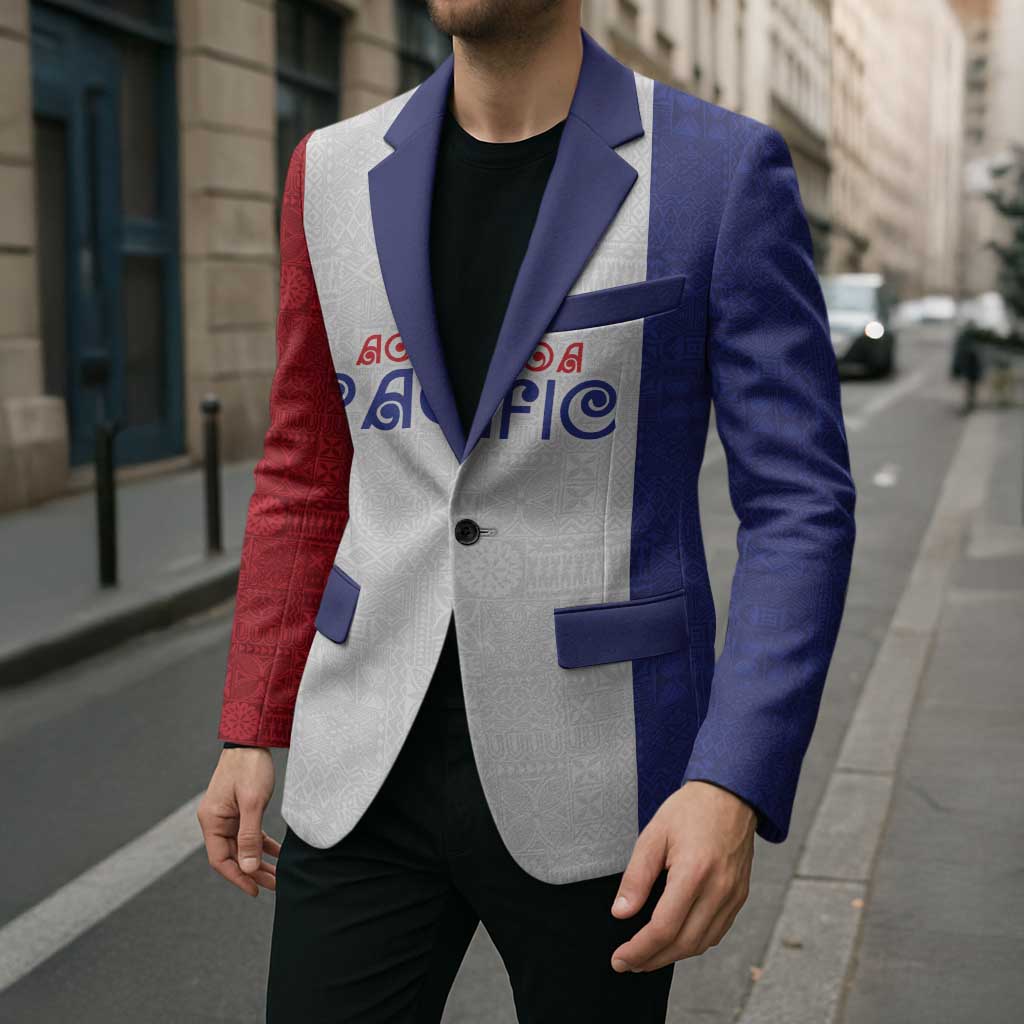 New Zealand Rugby Pacific Personalised Blazer Maori Style Tribal Tapa Pattern - Polynesian Pride