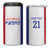 New Zealand Rugby Pacific Personalised 4 in 1 Can Cooler Tumbler Maori Style Tribal Tapa Pattern