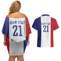 New Zealand Rugby Pacific Personalised Couples Matching Off Shoulder Short Dress and Hawaiian Shirt Maori Style Tribal Tapa Pattern LT9 - Polynesian Pride