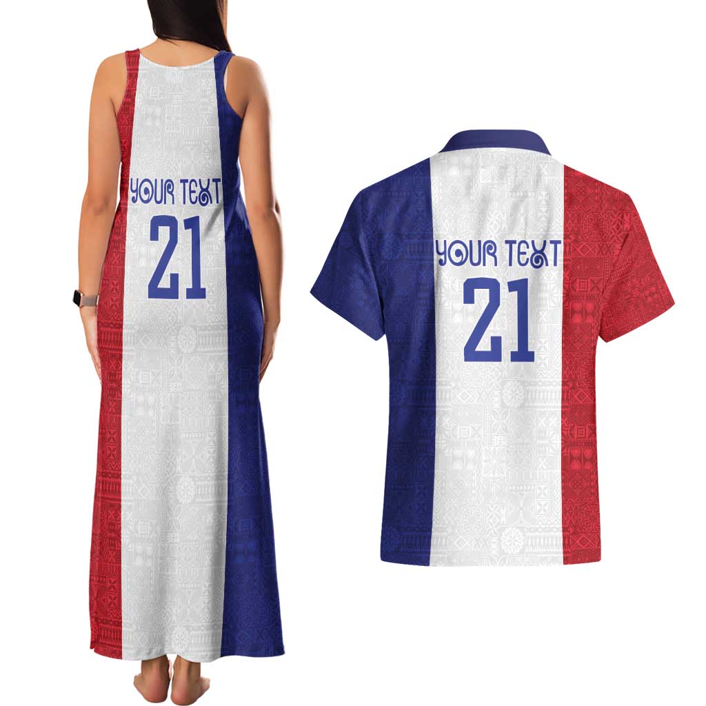 New Zealand Rugby Pacific Personalised Couples Matching Tank Maxi Dress and Hawaiian Shirt Maori Style Tribal Tapa Pattern LT9 - Polynesian Pride