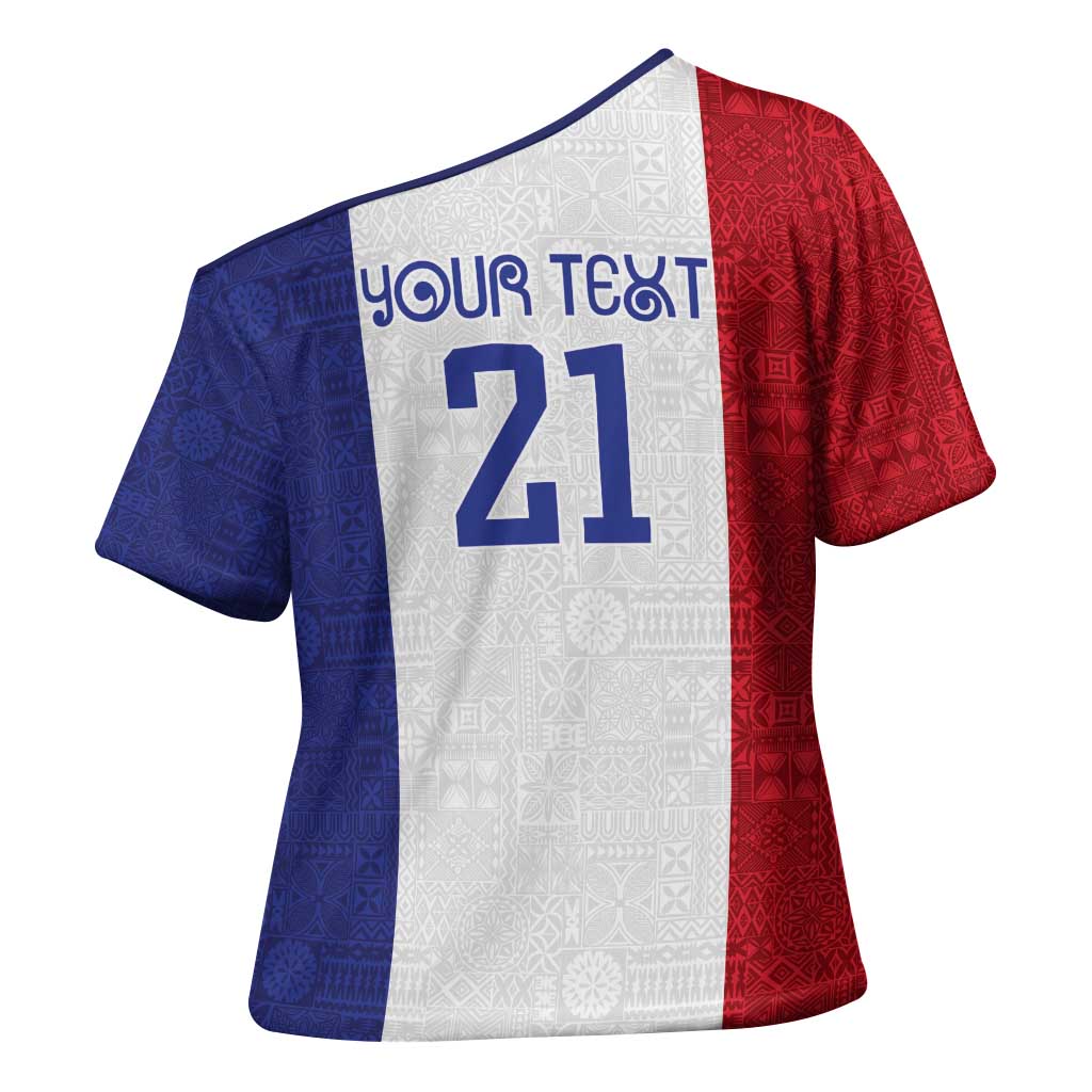 New Zealand Rugby Pacific Personalised Cross Shoulder Shirt Maori Style Tribal Tapa Pattern - Polynesian Pride