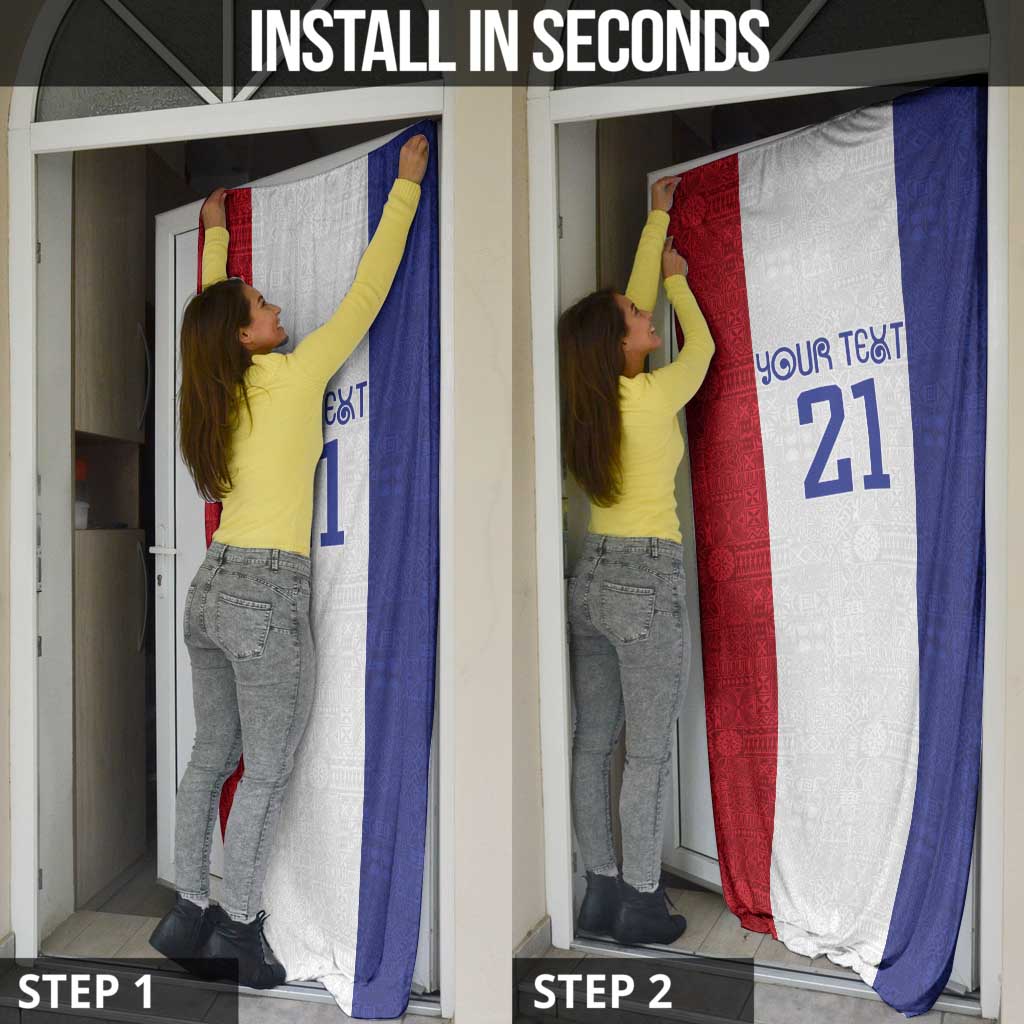 New Zealand Rugby Pacific Personalised Door Cover Maori Style Tribal Tapa Pattern - Polynesian Pride