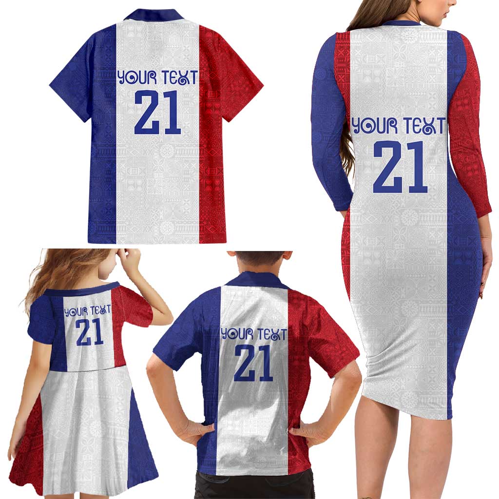 New Zealand Rugby Pacific Personalised Family Matching Long Sleeve Bodycon Dress and Hawaiian Shirt Maori Style Tribal Tapa Pattern LT9 - Polynesian Pride