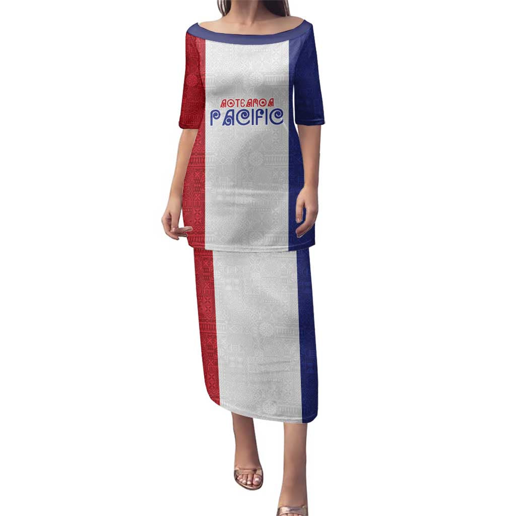 New Zealand Rugby Pacific Personalised Family Matching Puletasi and Hawaiian Shirt Maori Style Tribal Tapa Pattern