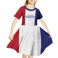 New Zealand Rugby Pacific Personalised Kid Short Sleeve Dress Maori Style Tribal Tapa Pattern