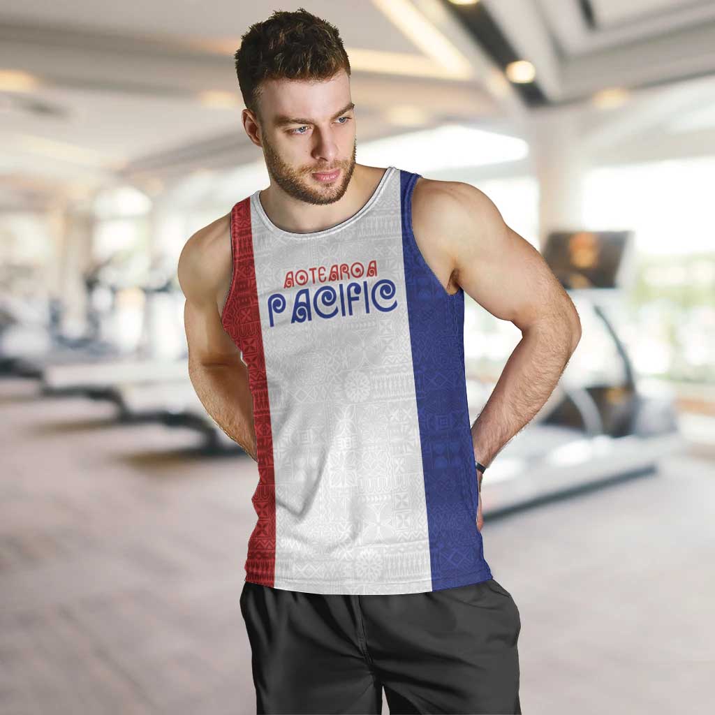 New Zealand Rugby Pacific Personalised Men Tank Top Maori Style Tribal Tapa Pattern