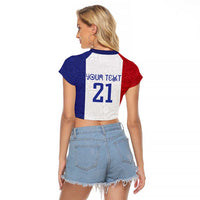 New Zealand Rugby Pacific Personalised Raglan Cropped T Shirt Maori Style Tribal Tapa Pattern