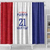 New Zealand Rugby Pacific Personalised Shower Curtain Maori Style Tribal Tapa Pattern