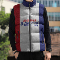 New Zealand Rugby Pacific Personalised Sleeveless Puffer Jacket Maori Style Tribal Tapa Pattern - Polynesian Pride