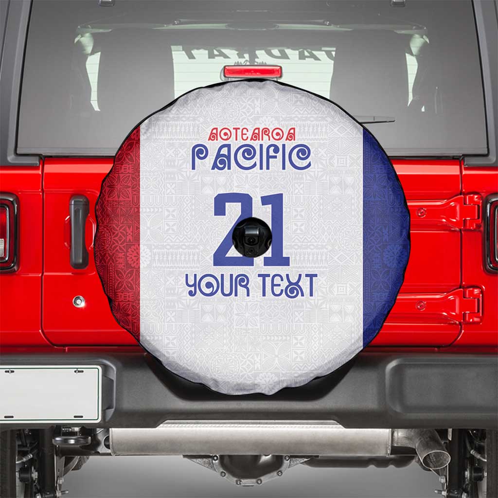New Zealand Rugby Pacific Personalised Spare Tire Cover Maori Style Tribal Tapa Pattern