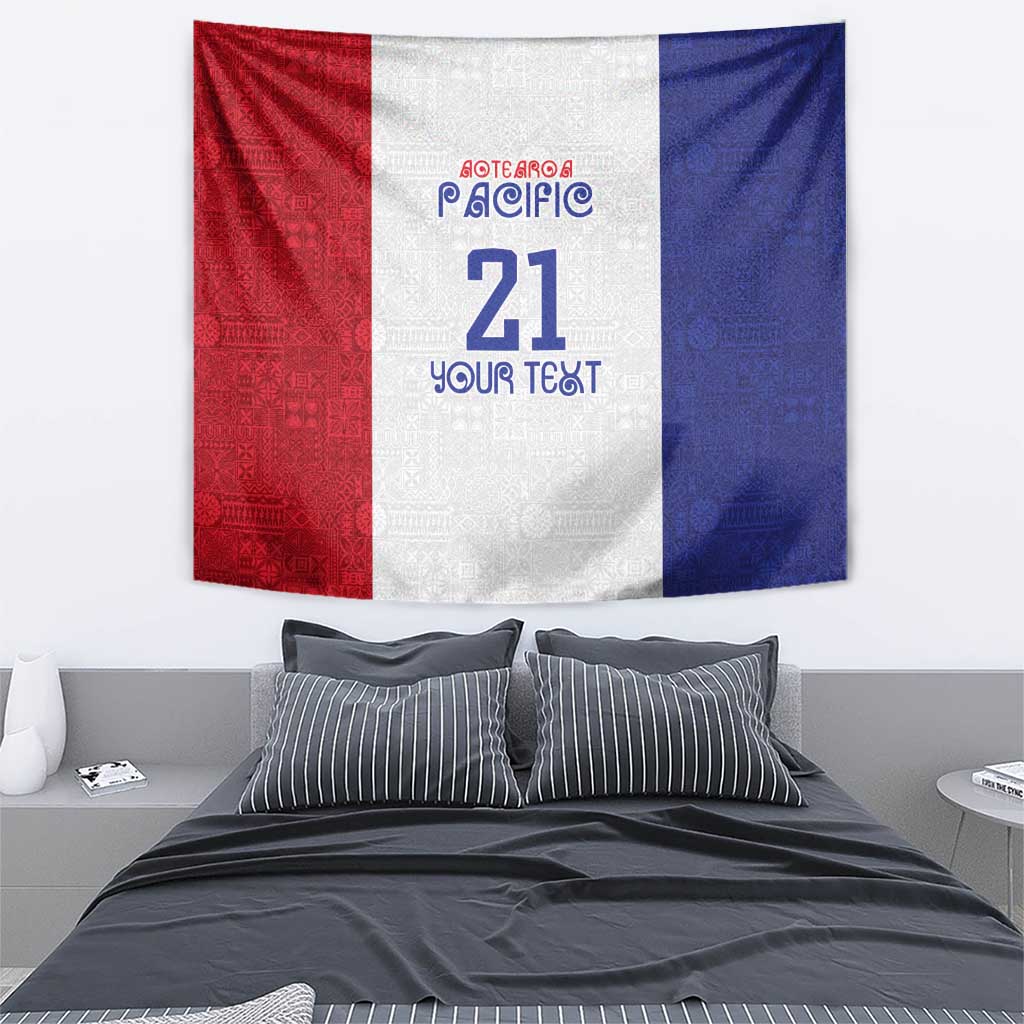 New Zealand Rugby Pacific Personalised Tapestry Maori Style Tribal Tapa Pattern