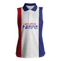 New Zealand Rugby Pacific Personalised Women Sleeveless Polo Shirt Maori Style Tribal Tapa Pattern