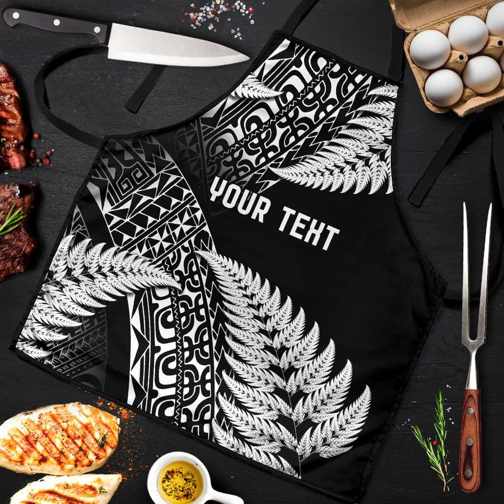 New Zealand Rugby Pacific Personalised Apron All Black Maori Pasifika Fern Pattern - Polynesian Pride