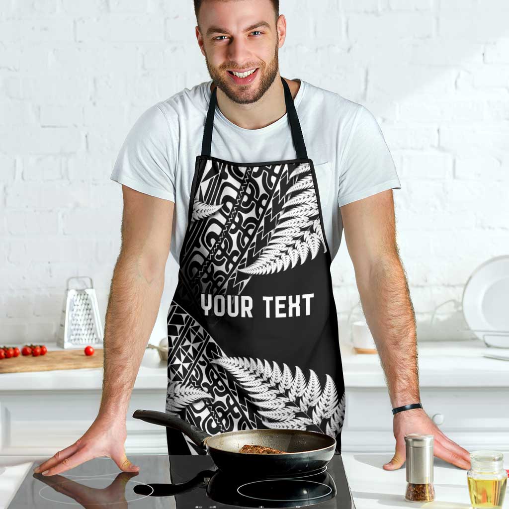 New Zealand Rugby Pacific Personalised Apron All Black Maori Pasifika Fern Pattern - Polynesian Pride