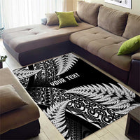 New Zealand Rugby Pacific Personalised Area Rug All Black Maori Pasifika Fern Pattern