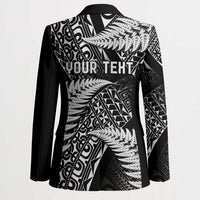 New Zealand Rugby Pacific Personalised Blazer All Black Maori Pasifika Fern Pattern - Polynesian Pride
