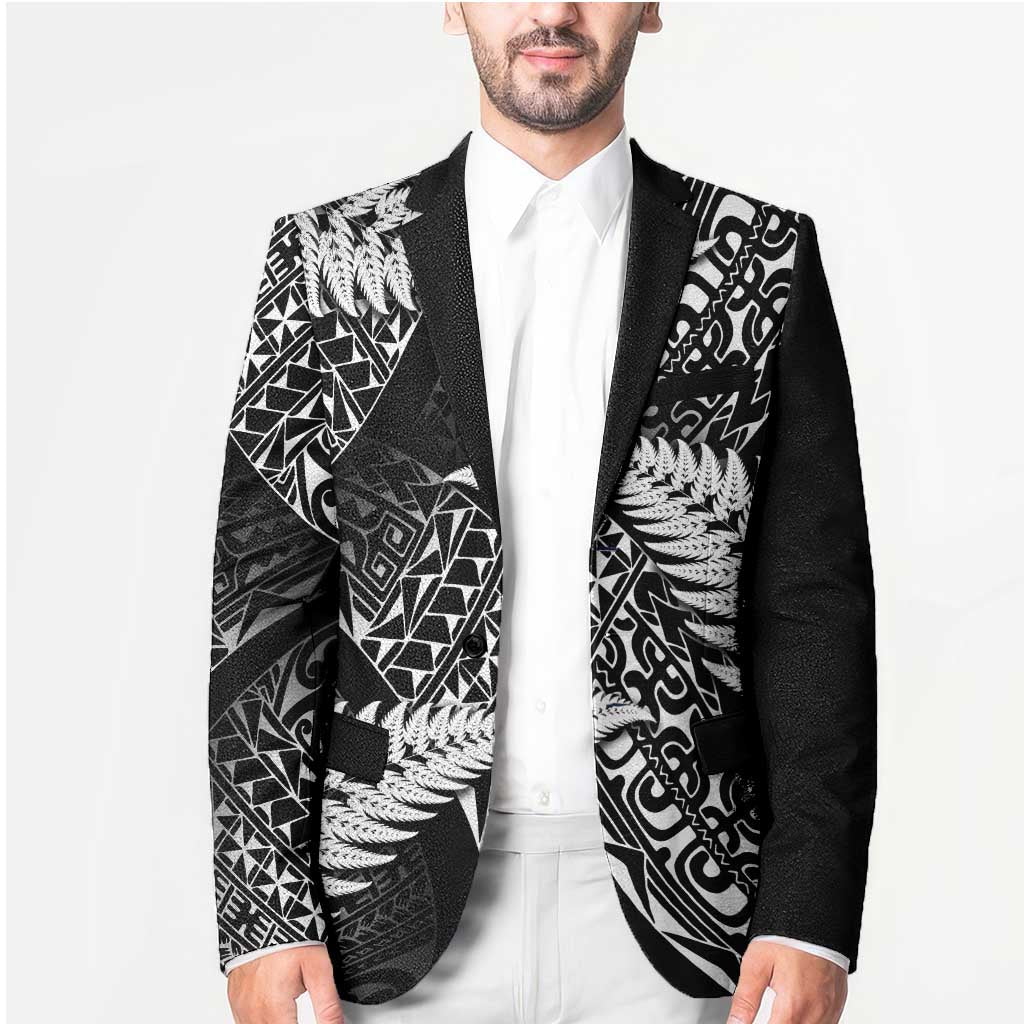 New Zealand Rugby Pacific Personalised Blazer All Black Maori Pasifika Fern Pattern - Polynesian Pride