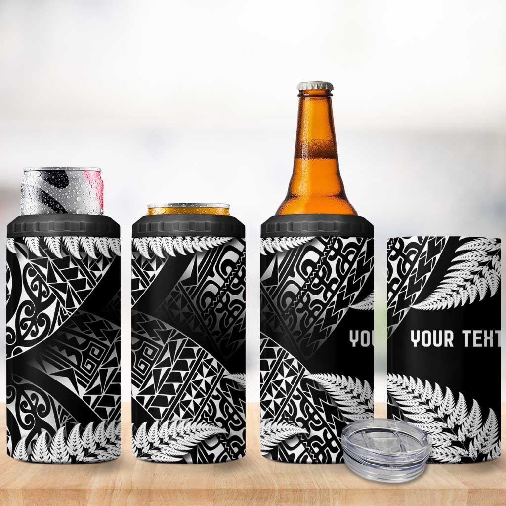 New Zealand Rugby Pacific Personalised 4 in 1 Can Cooler Tumbler All Black Maori Pasifika Fern Pattern