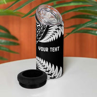 New Zealand Rugby Pacific Personalised 4 in 1 Can Cooler Tumbler All Black Maori Pasifika Fern Pattern