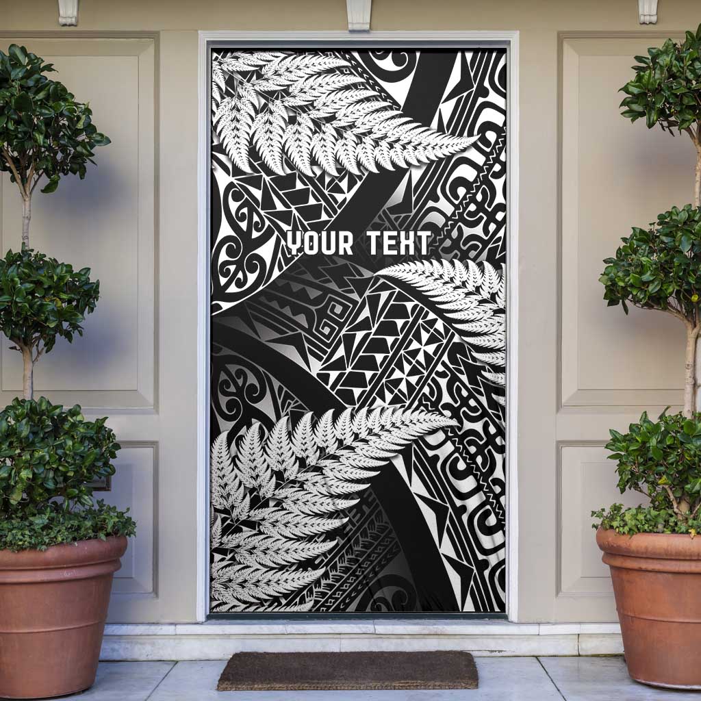 New Zealand Rugby Pacific Personalised Door Cover All Black Maori Pasifika Fern Pattern - Polynesian Pride