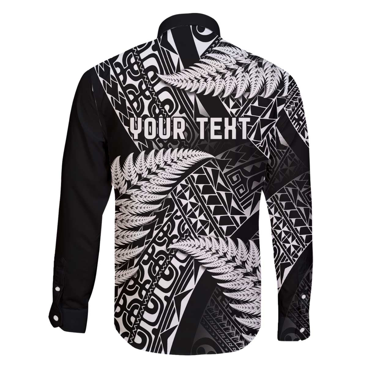 New Zealand Rugby Pacific Personalised Family Matching Off The Shoulder Long Sleeve Dress and Hawaiian Shirt All Black Maori Pasifika Fern Pattern LT9 - Polynesian Pride