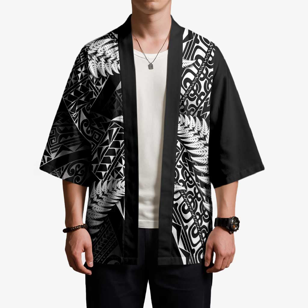 New Zealand Rugby Pacific Personalised Kimono All Black Maori Pasifika Fern Pattern - Polynesian Pride