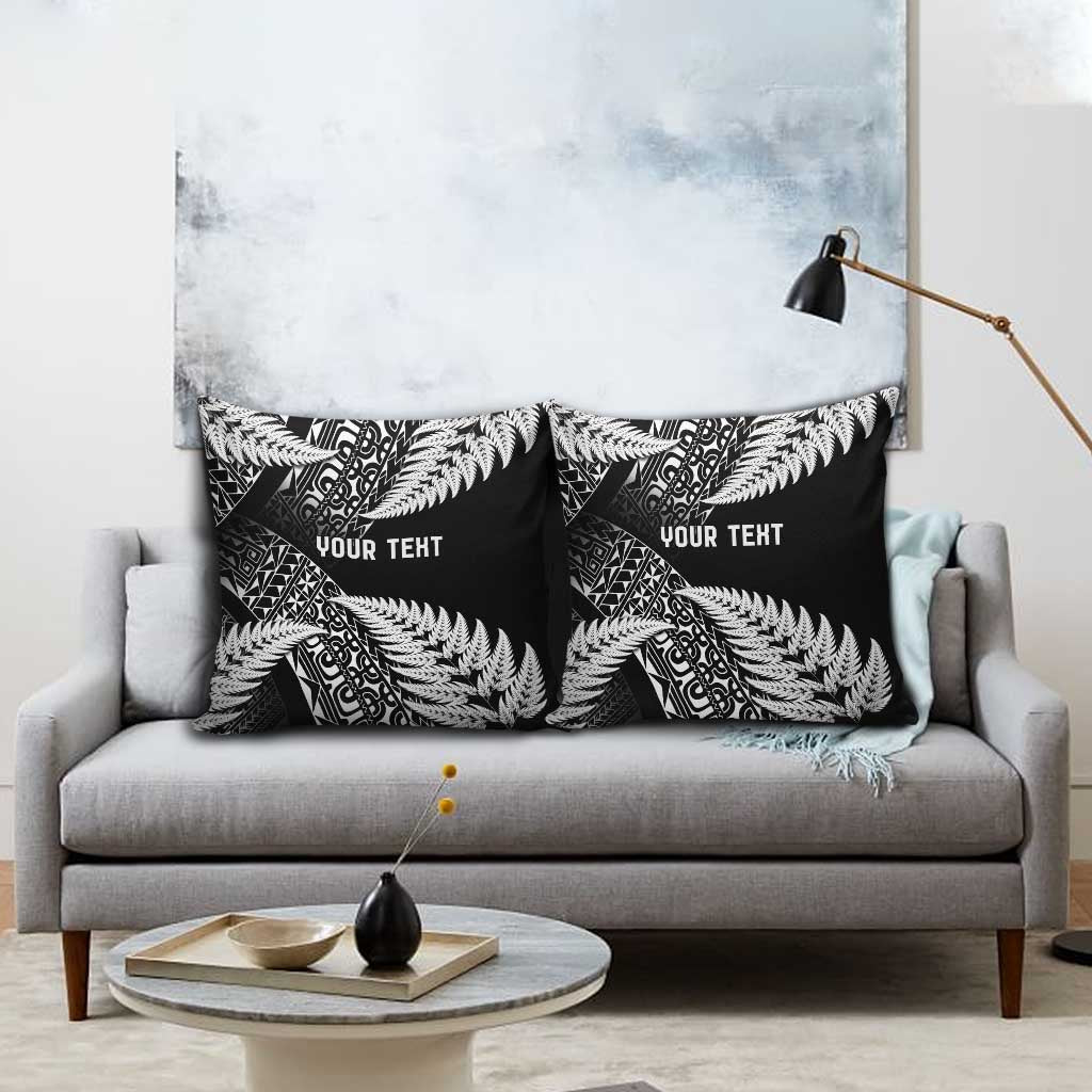 New Zealand Rugby Pacific Personalised Pillow Cover All Black Maori Pasifika Fern Pattern - Polynesian Pride