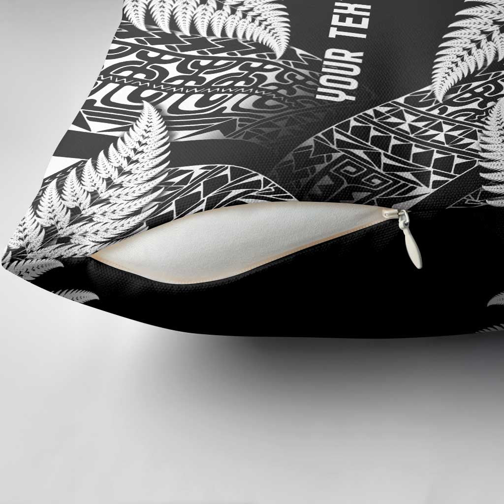 New Zealand Rugby Pacific Personalised Pillow Cover All Black Maori Pasifika Fern Pattern - Polynesian Pride
