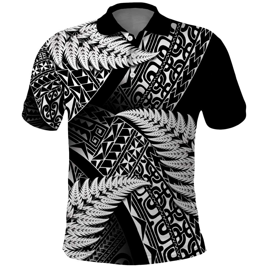 New Zealand Rugby Pacific Personalised Polo Shirt All Black Maori Pasifika Fern Pattern