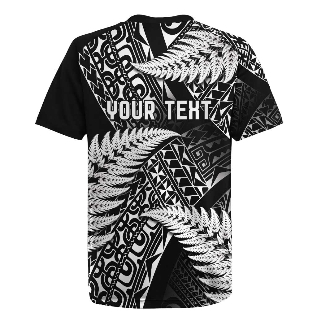 New Zealand Rugby Pacific Personalised Rugby Jersey All Black Maori Pasifika Fern Pattern