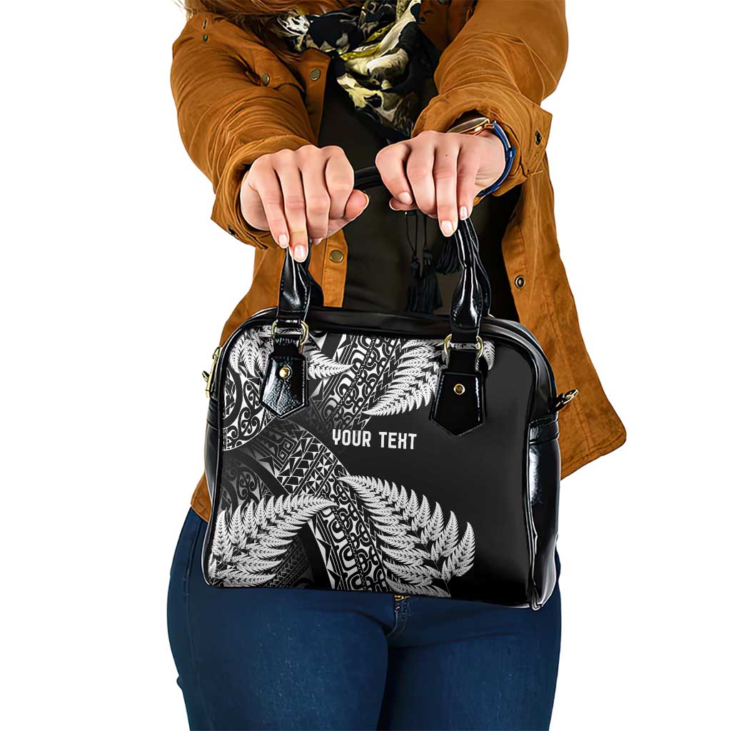 New Zealand Rugby Pacific Personalised Shoulder Handbag All Black Maori Pasifika Fern Pattern
