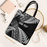 New Zealand Rugby Pacific Personalised Tote Bag All Black Maori Pasifika Fern Pattern - Polynesian Pride