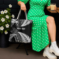 New Zealand Rugby Pacific Personalised Tote Bag All Black Maori Pasifika Fern Pattern - Polynesian Pride