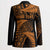 New Zealand Rugby Pacific Personalised Blazer All Gold Maori Pasifika Fern Pattern - Polynesian Pride