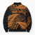New Zealand Rugby Pacific Personalised Bomber Puffer Jacket All Gold Maori Pasifika Fern Pattern - Polynesian Pride