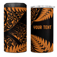 New Zealand Rugby Pacific Personalised 4 in 1 Can Cooler Tumbler All Gold Maori Pasifika Fern Pattern